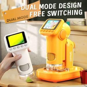 P02 P01 800X Handheld Microscope 4in Screen Childrens Magnifier Lens Mini Portable Electron Microscope Supports Photo and Video