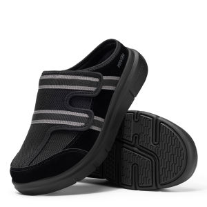 Fitville Mens Diabetic Sandals Soft Wide Toe Slippers Breathable Fashion Walking Shoes Slip On Clog Flips Flops Arch Support