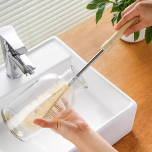 Long Handle Wood Cup Brush Kitchen Essential for Cleaning Water Cups And Milk Bottles No Dead Angles Household Cleaning Tool