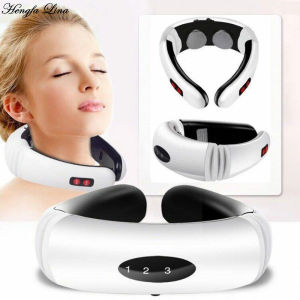 Electric Pulse Back Neck Massager Far Infrared Heating Pain Relief Health Care Relaxation Tool Intelligent Cervical Massager