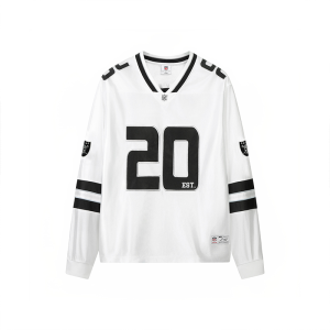 Áo Thun Nam Cổ Chữ V Tay Dài Dáng Rộng Thể Thao American Retro Rugby Team Cổ Điển Áo Thun Bóng Bầu Dục Mùa Thu