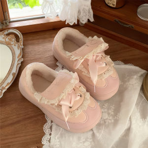 XIXITIAO | Slip-Resistant Warm Lace Bow Design Trainers