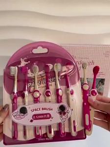 1Set/6pcs Baby Toothbrush with Box Cute Space Kids Toothbrush Clean Mouth