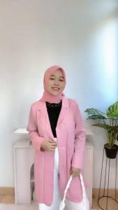 [Basica Moda] 32200 Atasan Top Outer Blazer Wanita Casadova Heavy Peach Import