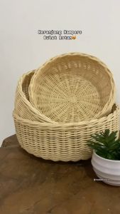 KERANJANG HAMPERS BULAT ROTAN / KERANJANG BUAH SERBAGUNA / HAMPERS SESERAHAN RATTAN