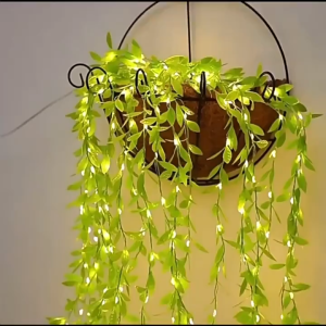 LED Artificial Willow Leaf Lamp Simulated Flower Wreath USB With Remote Control Colorful Warm Light Applicable Indoor Outdoors Festival Atmosphere Decoration Christmas Villa Party Dinner Party Bedroom Study Living Room Desk