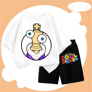 Boys Girls Summer Casual Clothing New The Amazing Digital Circus Children T Shirt Set Anime Cartoon Printed Short Two Piece Suit