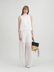 Silk Scarf Tie Puckered Bud Top Summer New Arrival