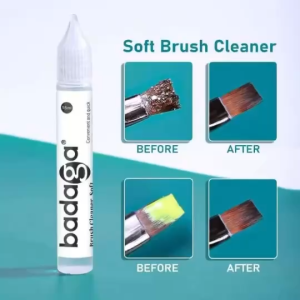 น้ำยาล้างพู่กัน Badaga เกลี้ยงสะอาดปลายไม่แตก เพียง 1-2 หยดแล้วเช็ดออก 15 ml.