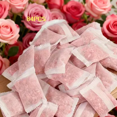 84-Piece Set of Rose-Scented Wardrobe Sachets Anti-Mold Insect Repellent Anti-Cockroach Long-Lasting Fragrance Household Kitchen and Home Deodorizer Non-Irritating