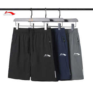 กางเกงขาสั้นกีฬาสำหรับผู้ชาย แห้งเร็ว ระบายอากาศได้ดี ทรงหลวม แฟชั่น 5 จุด กางเกงขาสั้นผ้าฝ้ายผสมโพลีเอสเตอร์
