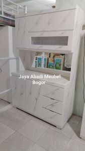 Lemari sayur 4 pintu Hidrolik cat Duco modern mewah khusus Jabodetabek