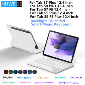 Magic Keyboard for Samsung Galaxy Tab S7 S8 S9 FE Plus 12.4" for Tab S7+ S8+ S9+ 12.4" Case Smart Floating Design Keyboard Cover