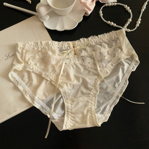 Sweet Style Romantic Lace Underwear Womens Pure Desire High Aesthetic Triangle Pants Thin Model New 2025 Ladies Briefs