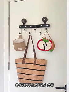 Wall Mounted Suction Cup Door Rear Hook Hanging Heavy Duty For Behind Wooden Door Bathroom Hanger Walnut Kitchen Utensils Storage Row Hook