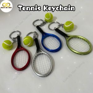 New Style Cute Sport Tennis Racket Keychain Pendant Fans Souvenir Ball Ring Gifts Accessories Jewellery (Ready Stock)