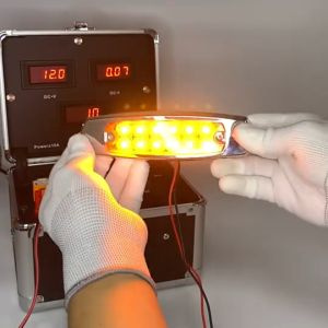 LAMPU BAK SAMPING VARIASI TRUK BUS LED 12 MATA CHROME 24V KUNING