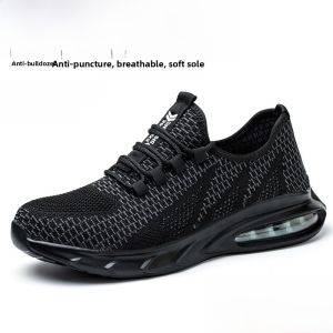 Ultra-Light Mens Safety Shoes Breathable Steel Toe Anti- Puncture Anti-smash Work Boots Comfortable Construction Site Shoes