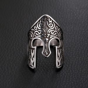 Cincin Elegan Desain Topeng Prajurit Spartan (Adjustable)