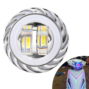KEVANLY | Motorcycle Headlight LED Angel Devil Eyes Projector Lens High/Low Beam Dual Halo Strobe Spotlight Flash Headlight DRL Lamp