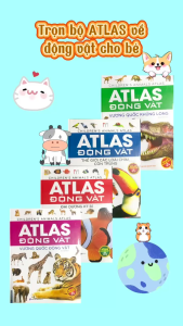 Combo 2c Atlas Vương quốc động vật & Vương quốc khủng long
