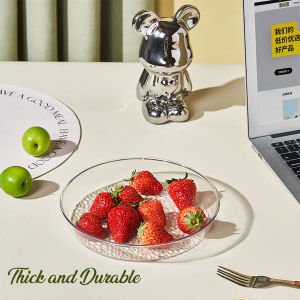 Clear Round Serving Food Tray Fruit Salad Bowl Container Multifunctional Appetizer Snacks Platter