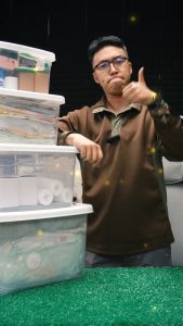 Vusign กล่องเก็บของ กล่องเก็บของพลาสติก ลังพลาสติก มีฝาล็อก มีหูหิ้ว สีโปร่งใส ความจุขนาดใหญ่ ใช้งานสะดวก วางซ้อนกันได้ กล่องเก็บของจัดระเบียบ Storage Box