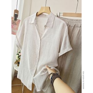 XIAOER | Áo Sơ Mi Pha Trộn Gai và Lyocell từ Tre Có Chất Liệu Độc Đáo