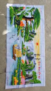 THÊU SẴN Tranh thêu chữ thập thành phẩm phong cảnh thuận buồm xuôi gió LV3067 150*67cm thêu 100%