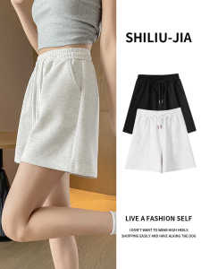 High Waist Sports Shorts Womens Summer New Style A-Line Slimming Casual Small Stature Outerwear Three-Quarter Length Pants