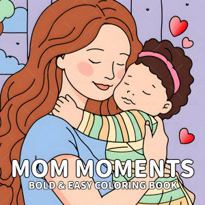 MOM MOMENTS Bold-easy Patterns Coloring Book for Adults Cute Drawing Book Perfect Gift for Party and Birthday