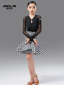MuLanXi 2025 New Childrens Dance Performance Suit Set Latin Dance Womens Practice Clothing Samba Rumba ChaCha Bolero