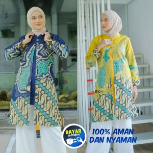 Tunik Batik Wanita Modern | Atasan Batik Wanita Baju Batik Wanita Terbaru Premium Dress Batik Wanita Tunik Wanita Bahan Katun - Lazada
