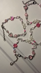 Gelang Korea Ribbon Bloom Aesthethic Brecelet Ribbon/Pita Terbaru 2025 Gelang Rantai