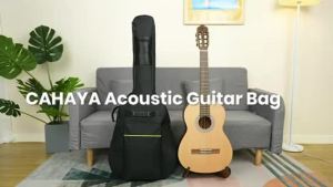 KAWES Tas Gitar Pelindung Berlapis Busa 6mm Tahan Air 41 /38Inci Bahan Kain Oxford Kantong Resleting Penuh Ukuran Tas Gitar Lembut dengan Tali Ganda