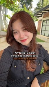 Aestika Light Brown (Coklat Terang) Hair Coloring Shampoo - Shampo pewarna rambut penghilang uban warna light brown. Original BPOM