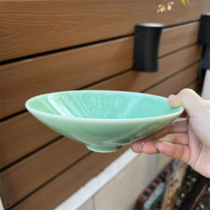 Celadon Japanese Style Rain-Hat Shaped Bowl For Home Fancy Creative Cold Dish Plate Melon and Fruit Bowl Chinese Style Bowl Rice Bowl Salad Bowl
