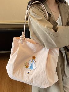 Trendy Large Capacity Floral Print Canvas Tote Bag Student Commuter Bag 2025 New Style Versatile Student Party Bag