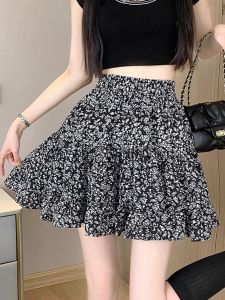 Váy Ngắn Chữ a Xếp Ly Tay Bồng Cạp Cao Họa Tiết Hoa Phong Cách Pháp Mùa Hè Mới Cho Nữ Váy Công Sở Cổ Điển Chống Ánh Sáng