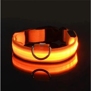 Light Up LED Pet Dog Collar Safety Night Walking Flashing Glow In The Dark LED Pet Dog Battery Collar Small Medium Large Dog