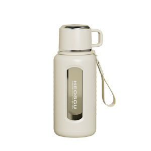 Large Capacity Heat-resistant Aesthetic Glass Water Bottle for Ladies