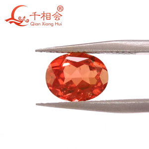 Oval Shape Natural Cut Lab Grown Sapphire Padparadscha: reddish with Visible Inclusions for DIY Jewelry Accessories Jewelry Making