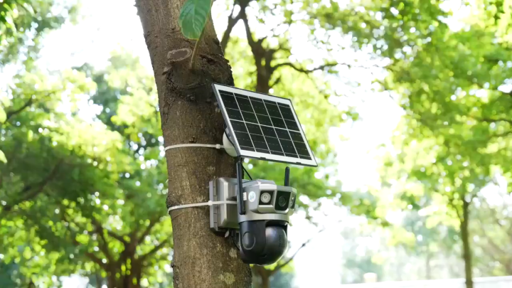 V380 Pro Dual Lens Solar CCTV Camera Connect Cellphone 4G HD IP Security  Camera Wireless Outdoor waterproof 360 Rotation Motion Detect Infrared Night Vision With Two-Way Voice Audio Surveillance Camera