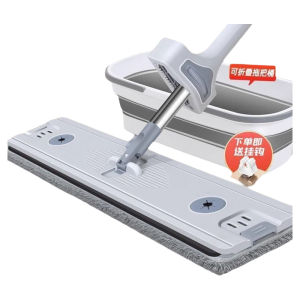 Hand Wash Free Flat Mop 2024 New Home Use One Drag Clean Cloth Lazy Person Mopping Tool for Wooden Floor Water Scraper