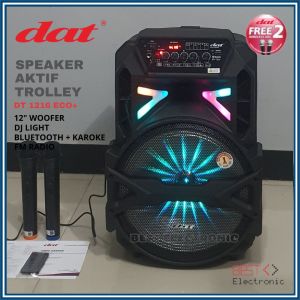 SPEAKER AKTIF PORTABLE 12 INCH DAT DT 1216 DT1216 DT-1216 BLUETOOTH SPEAKER TROLLEY SUPER BASS