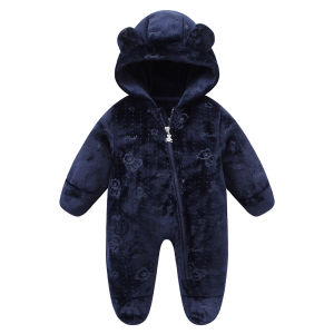 Newborn Baby Flannel Rompers Soft Warm Autumn Winter Bodysuit for Boys & Girls Cartoon Print Jumpsuit 0-19M Newborn Baby Clothes