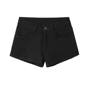 กางเกงขาสั้นยีนส์ทรงสลิมฟิตเอวต่ำสำหรับผู้หญิงในช่วงฤดูร้อน กางเกงขาสั้นทรงสลิมฟิตเอวต่ำแบบยืดหยุ่นสำหรับผู้หญิง ทรงหลวม สไตล์สตรีท