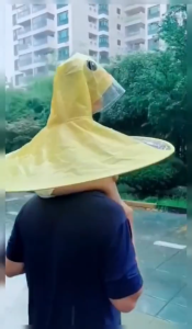 Childrens Raincoat Yellow Duck Portable Cloak Raincoat Baby Umbrella Childrens Raincoat