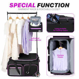 Travel Clothes Bag 25 Inches with Coat Hanger Dance Costume Box Clothes Hanger for Hanging Clothes Roller Luggage Handle