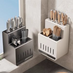 MMZECE | Integrated Wall-Mounted Knife and Chopsticks Storage Rack